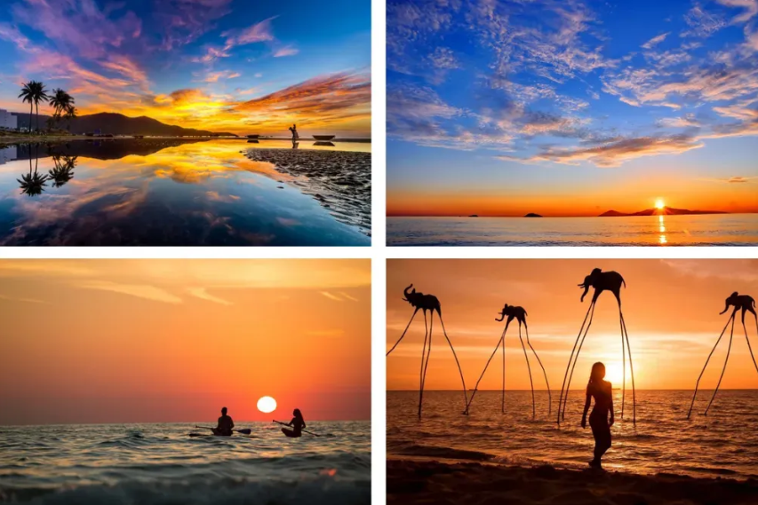 Toàn cảnh hoàng hôn tuyệt đẹp tại bãi bụt Đà Nẵng.