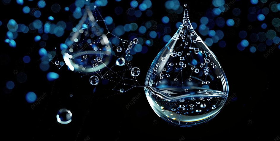 Hình ảnh giọt nước tinh khiết trên nền đen, biểu trưng cho sự trong suốt tuyệt đối.